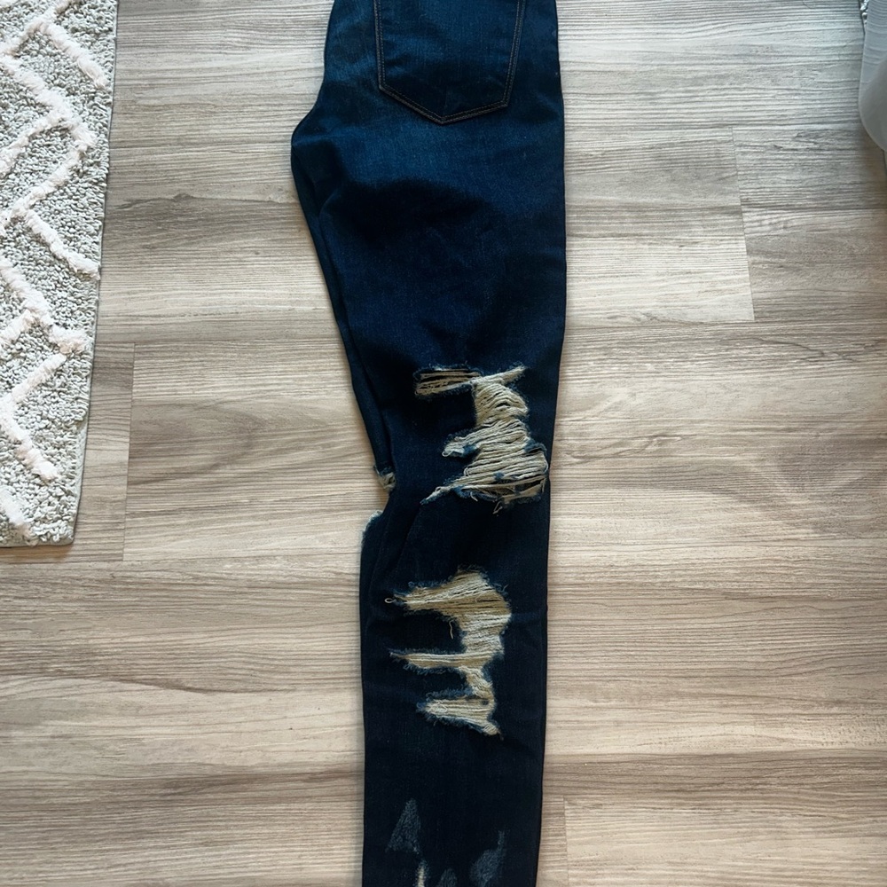 Buckle Dark Blue Distressed Skinny Jeans